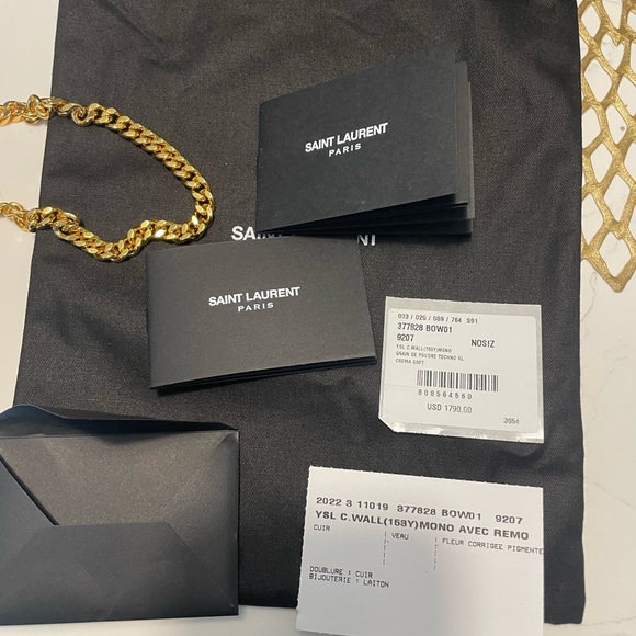 YSL Cassandre Chain Wallet - cream & gold - Picture 3 of 4